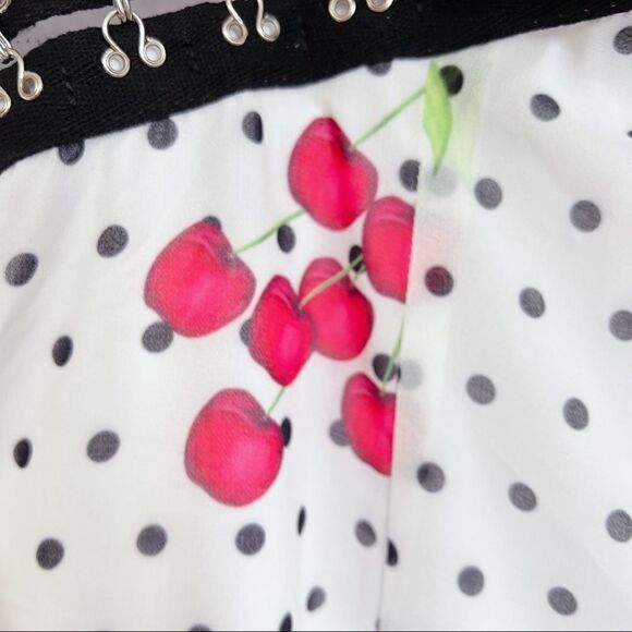 Nbd Black Red White Off Revolve Maraschino Romper/jumpsuit Cherry print size L - Picture 6 of 10